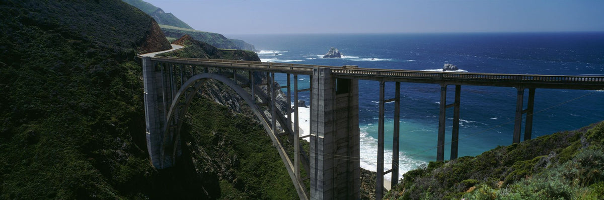 Coastal Bridge Vista Mural Wallpaper - pure wallpaper artwork