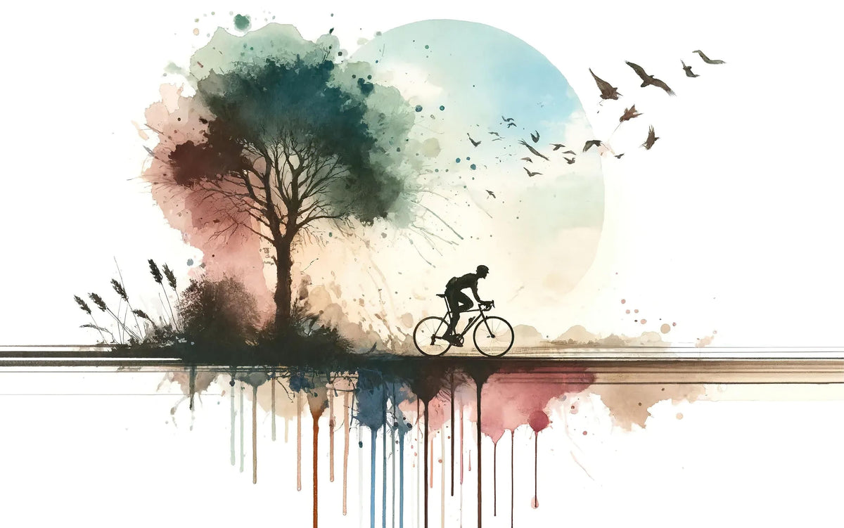 Cycling Towards Twilight Mural Wallpaper - pure wallpaper artwork