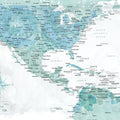 US Mexico Caribbean Map - Aquamar Wash Mural Wallpaper - pure wallpaper artwork