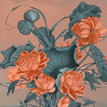 Humble Blooms - Peach and Teal Mural Wallpaper - pure wallpaper artwork