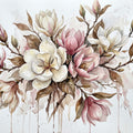Magnolia - Watercolor Flower Series Mural Wallpaper - pure wallpaper artwork