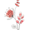 Line Flower II Mural Wallpaper - pure wallpaper artwork