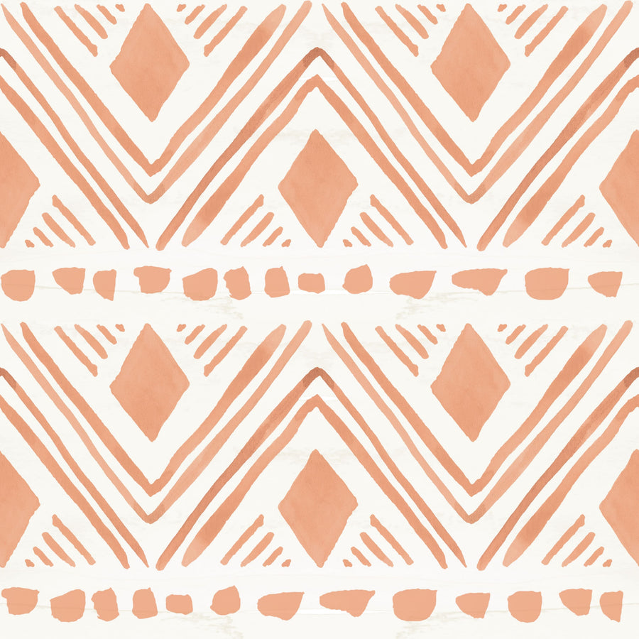 Boho Flows Orange Mural Wallpaper
