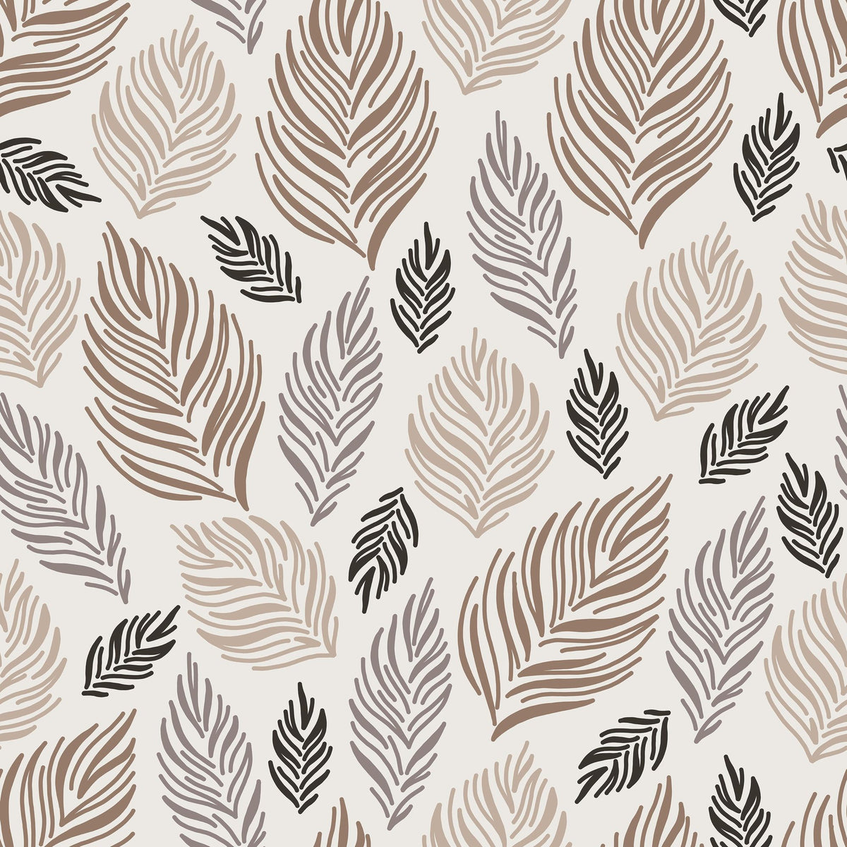 Featherly Leaves Mural Wallpaper - pure wallpaper artwork