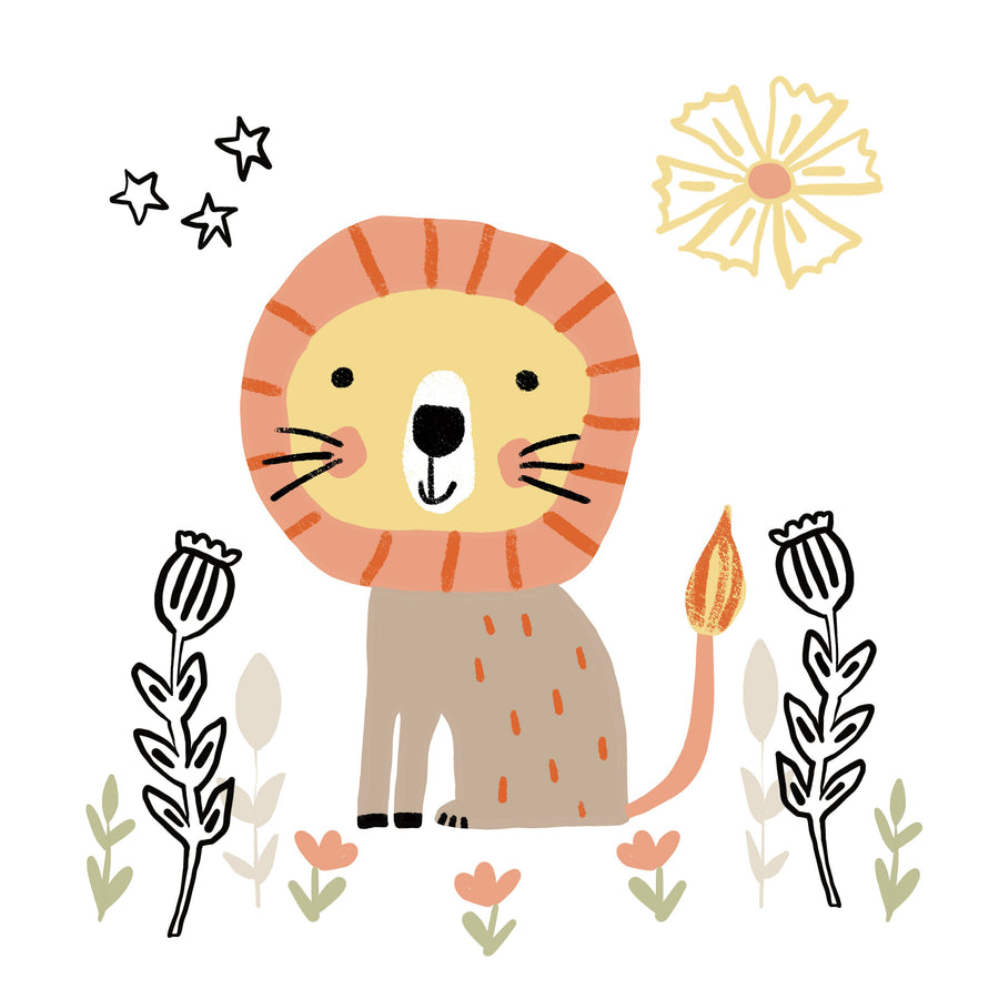Baby Lion Mural Wallpaper