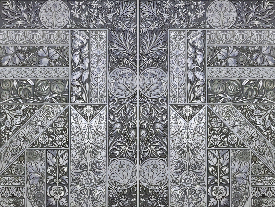 Flower Collection, Green & Blue Mural Wallpaper