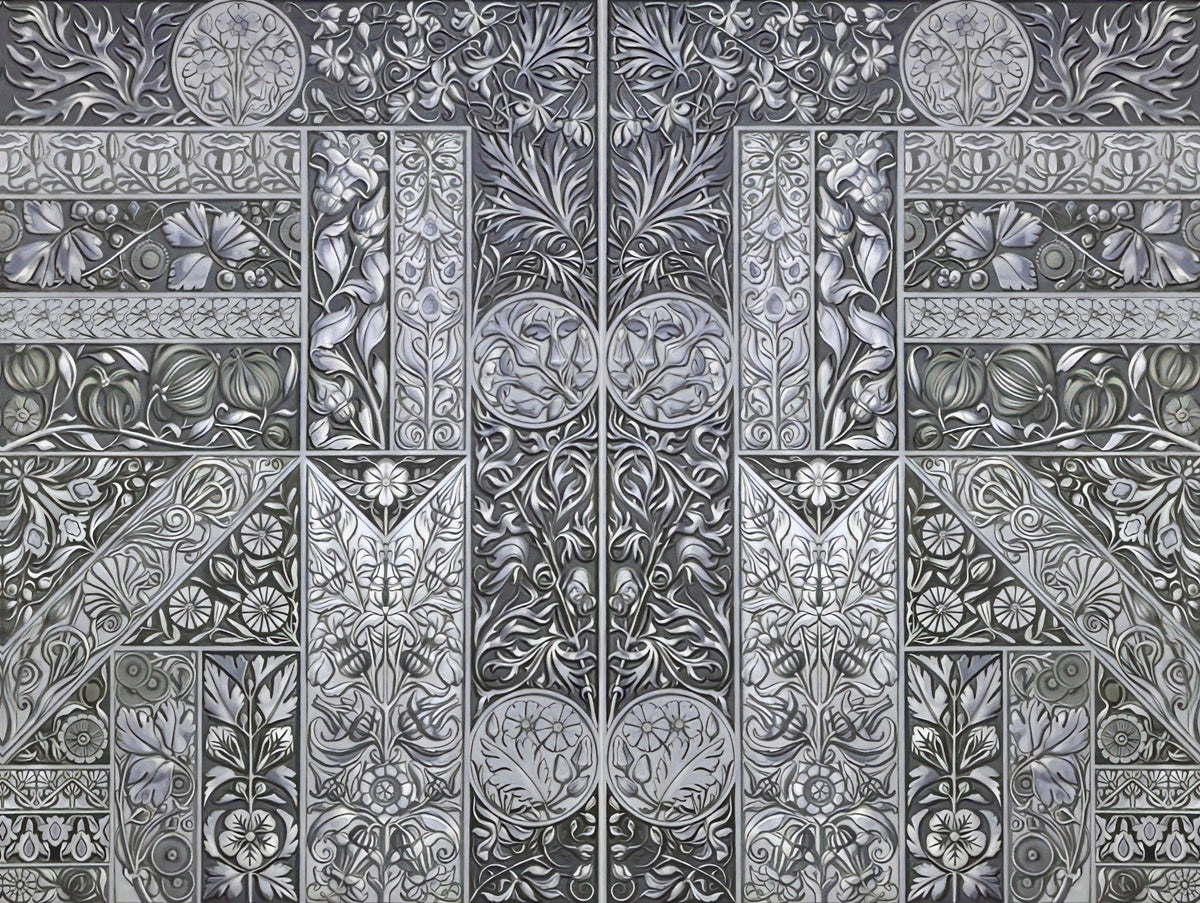 Flower Collection, Green & Blue Mural Wallpaper - pure wallpaper artwork