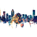 Montreal Canada Skyline Blue & Bronze Mural Wallpaper - pure wallpaper artwork
