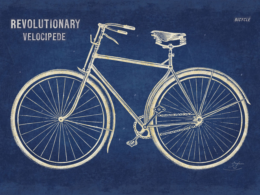 Blueprint Bicycle Mural Wallpaper