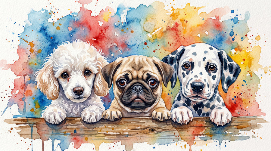 Puppies II - Cute Baby Animals Series Mural Wallpaper
