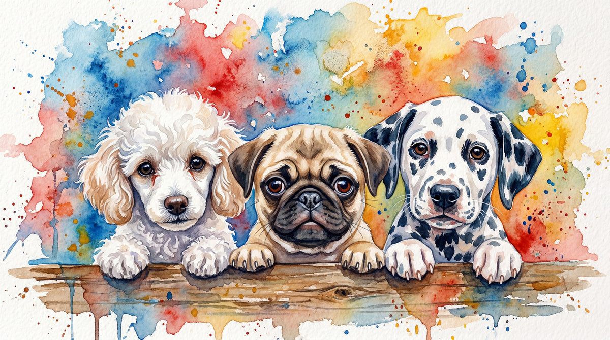 Puppies II - Cute Baby Animals Series Mural Wallpaper - pure wallpaper artwork