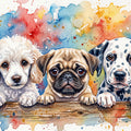 Puppies II - Cute Baby Animals Series Mural Wallpaper - pure wallpaper artwork