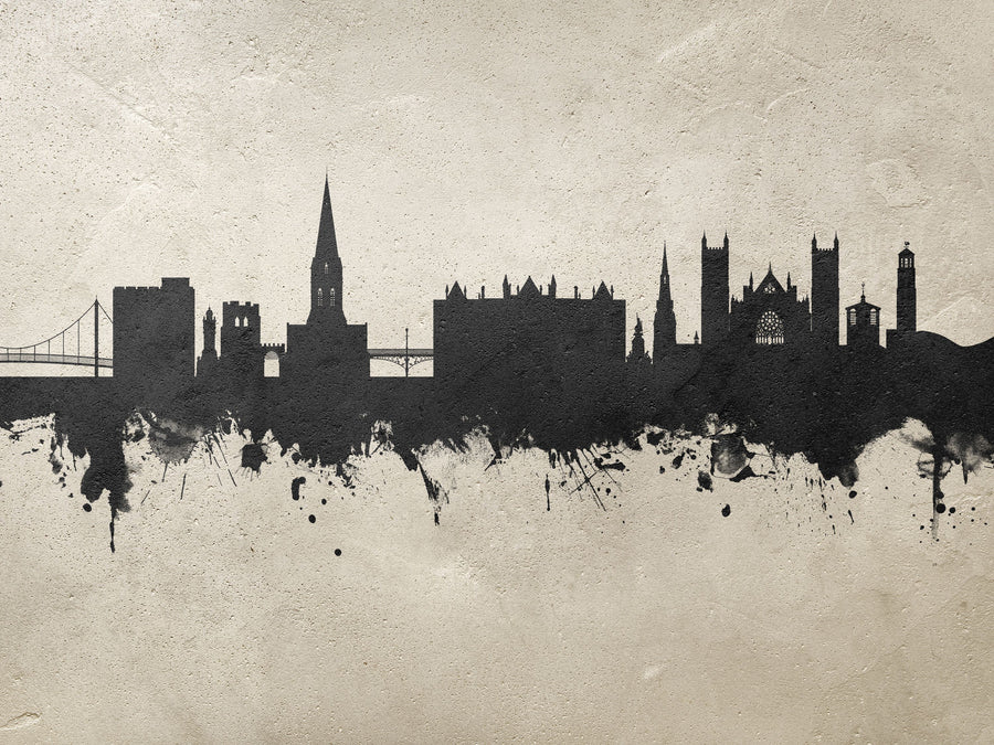 Exeter England Skyline Concrete Mural Wallpaper