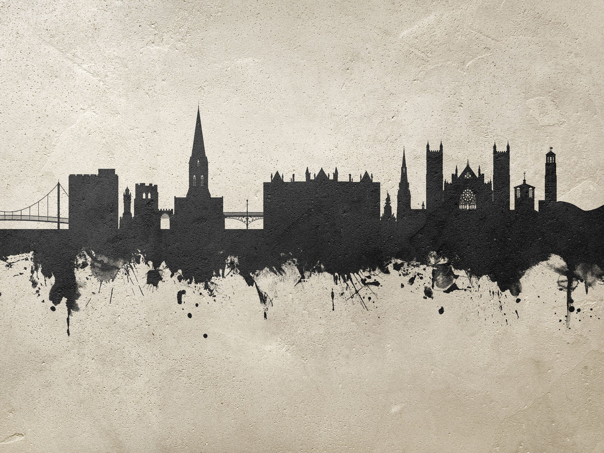 Exeter England Skyline Concrete Mural Wallpaper - pure wallpaper artwork