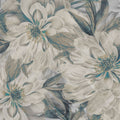 Peony Study - Cream and Teal Mural Wallpaper - pure wallpaper artwork