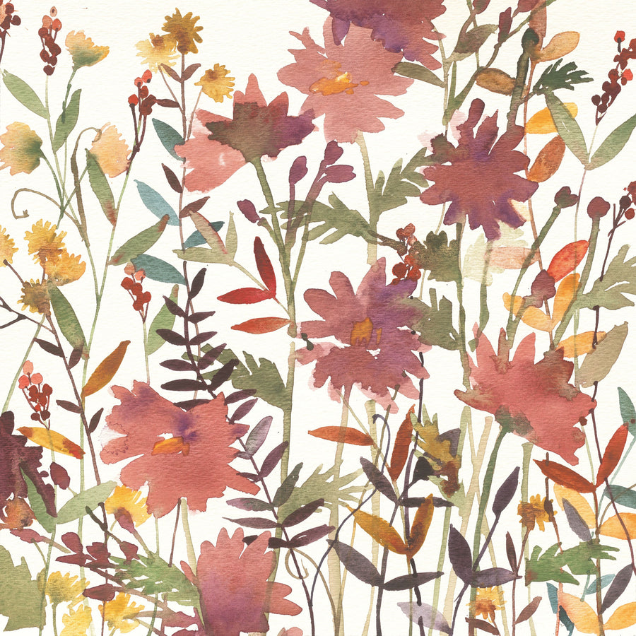 October Flowers Mural Wallpaper