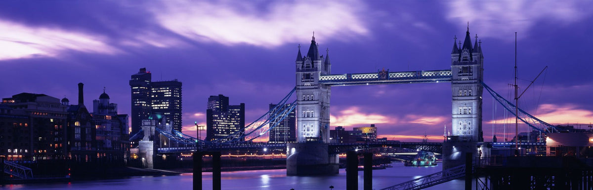 Purple Tower Bridge Twilight Mural Wallpaper - pure wallpaper artwork
