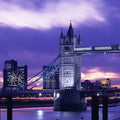 Purple Tower Bridge Twilight Mural Wallpaper - pure wallpaper artwork