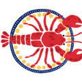 Kitschy Coastal Lobster Mural Wallpaper - pure wallpaper artwork