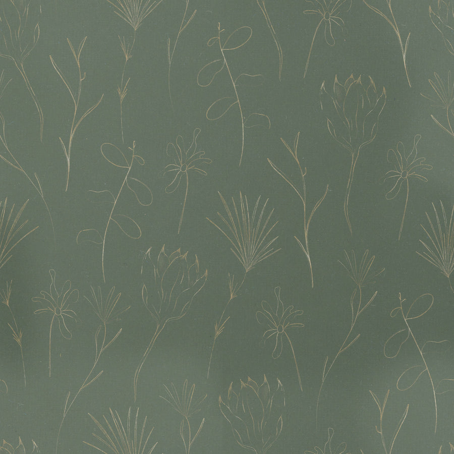 Subtle Flowers Green Mural Wallpaper