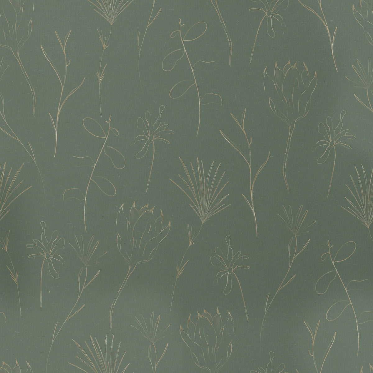 Subtle Flowers Green Mural Wallpaper - pure wallpaper artwork