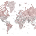 World Map Cities - Piper Mural Wallpaper - pure wallpaper artwork