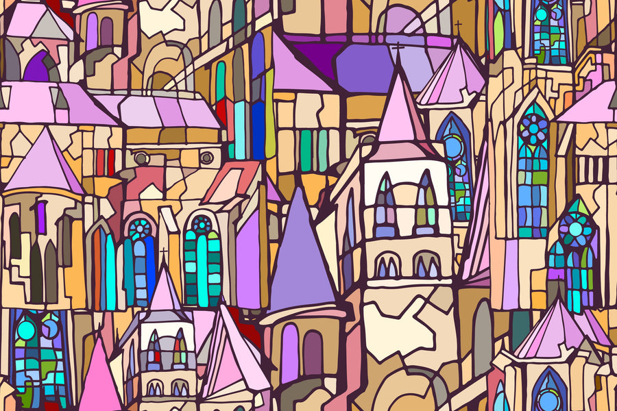 Wonderland Church Mural Wallpaper