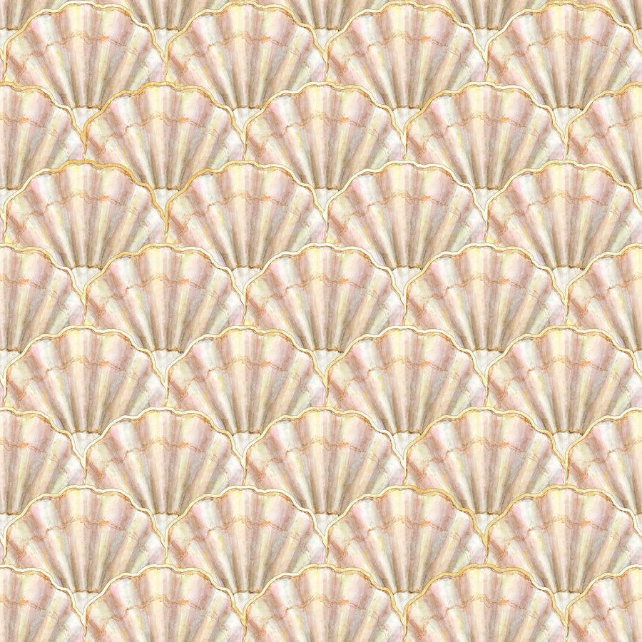 Mermaid Shells, Soft Pink Mural Wallpaper