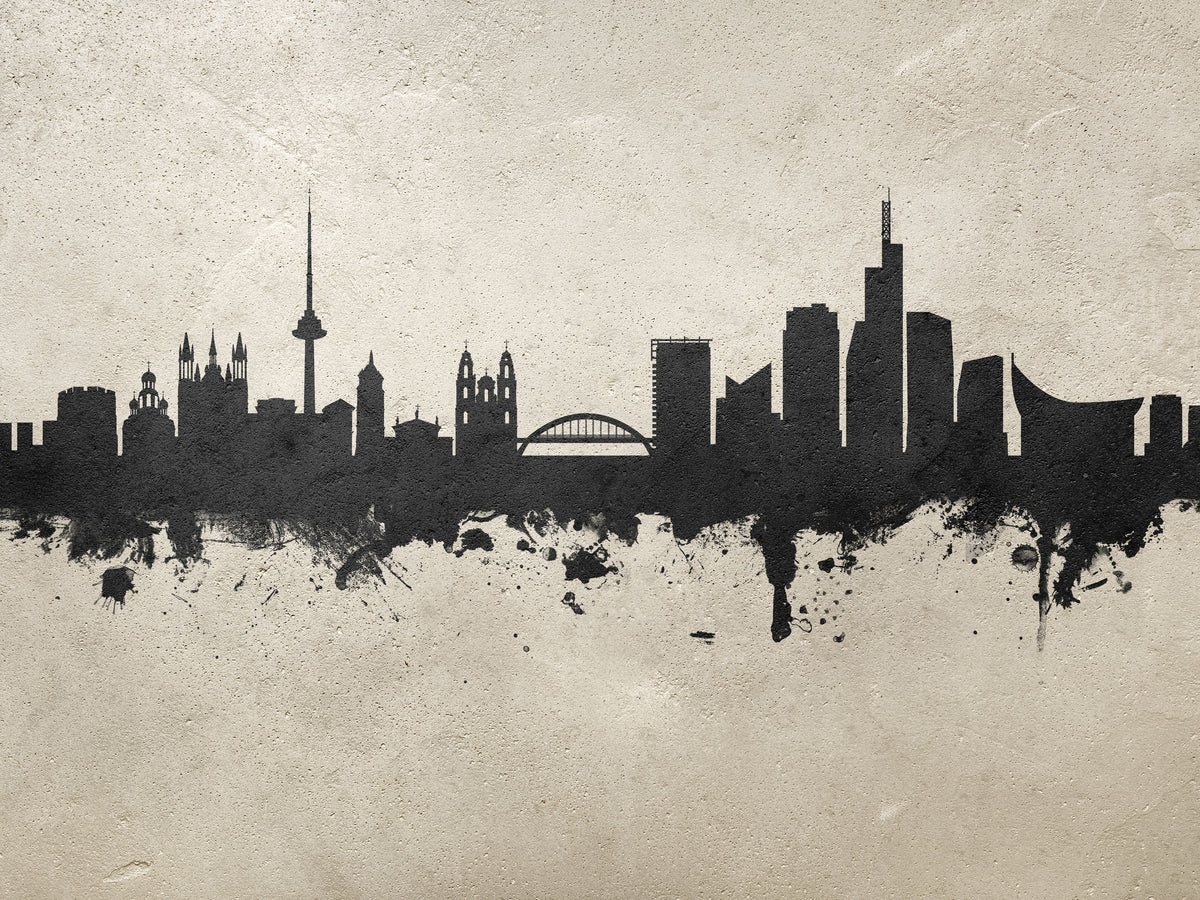 Vilnius Lithuania Skyline Concrete Mural Wallpaper - pure wallpaper artwork
