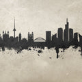Vilnius Lithuania Skyline Concrete Mural Wallpaper - pure wallpaper artwork