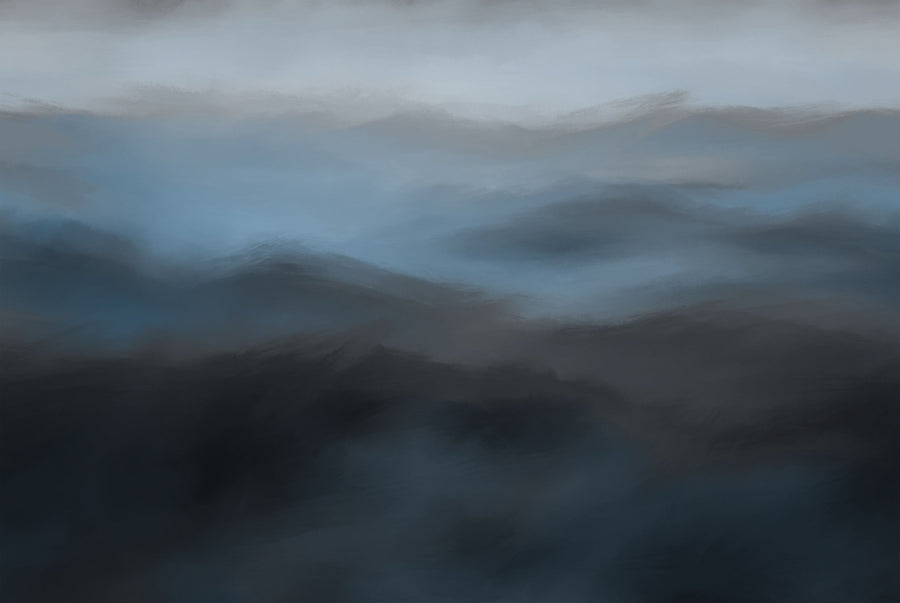 Beyond the Mountains, Teal Mural Wallpaper