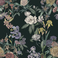 Floral Gaze, Dark Green Mural Wallpaper - pure wallpaper artwork