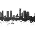 Luanda Skyline Black & White Mural Wallpaper - pure wallpaper artwork