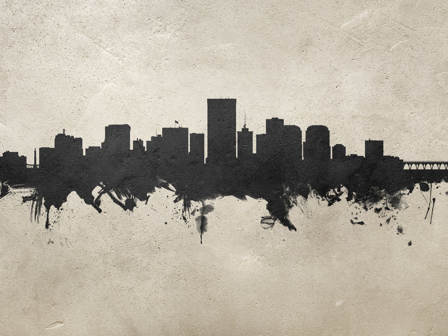 Richmond Virginia Skyline Concrete Mural Wallpaper