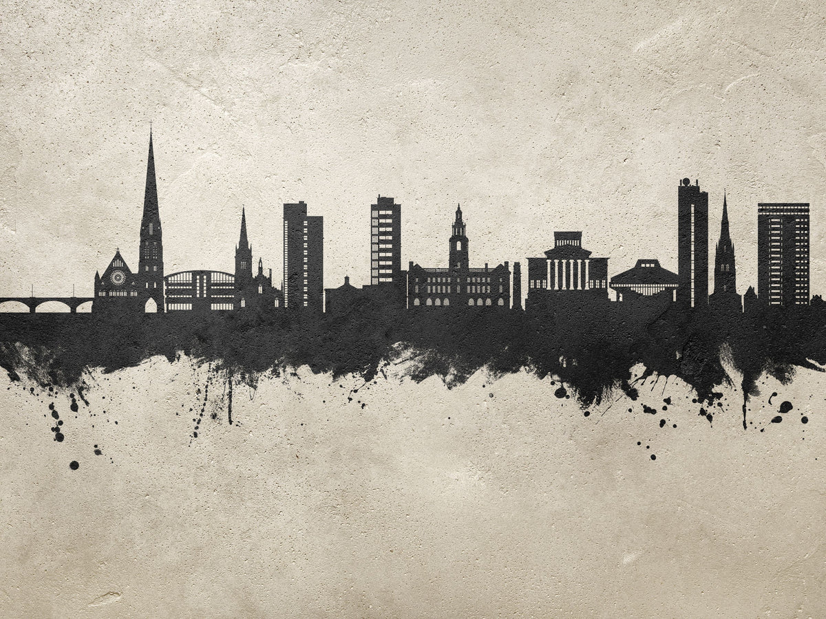Preston England Skyline Concrete Mural Wallpaper - pure wallpaper artwork