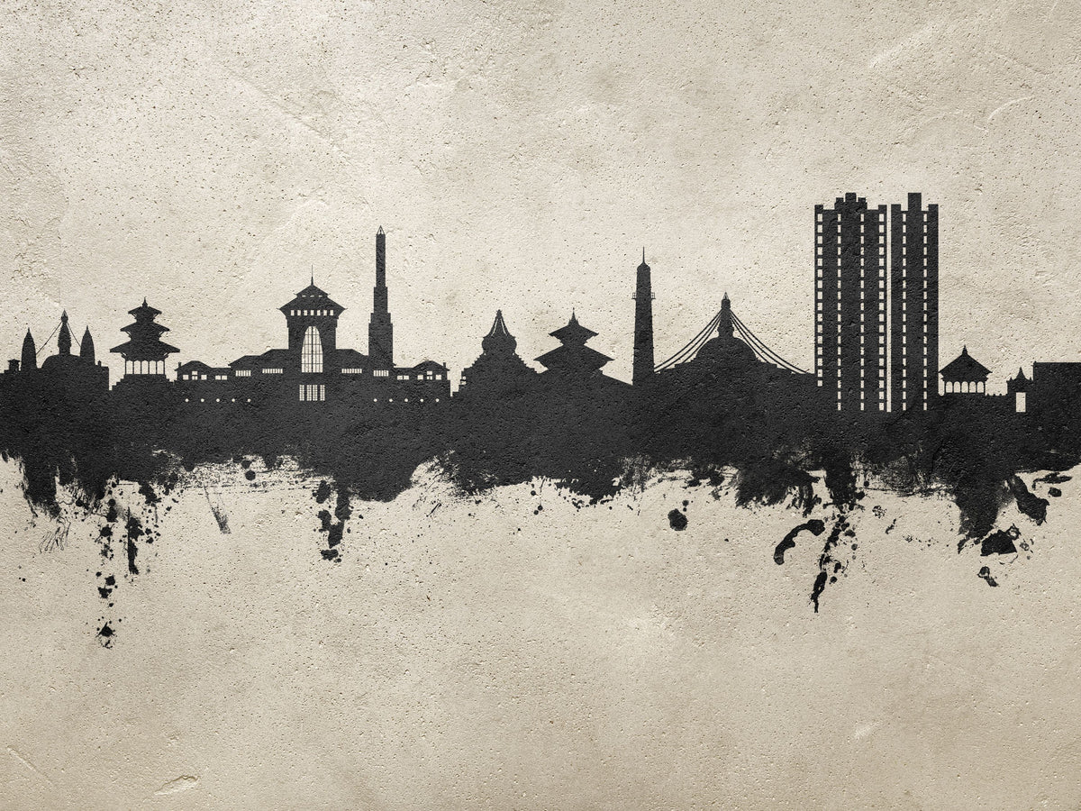 Kathmandu Nepal Skyline Concrete Mural Wallpaper - pure wallpaper artwork