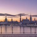Riverside Twilight Mural Wallpaper - Neutral Tone - pure wallpaper artwork