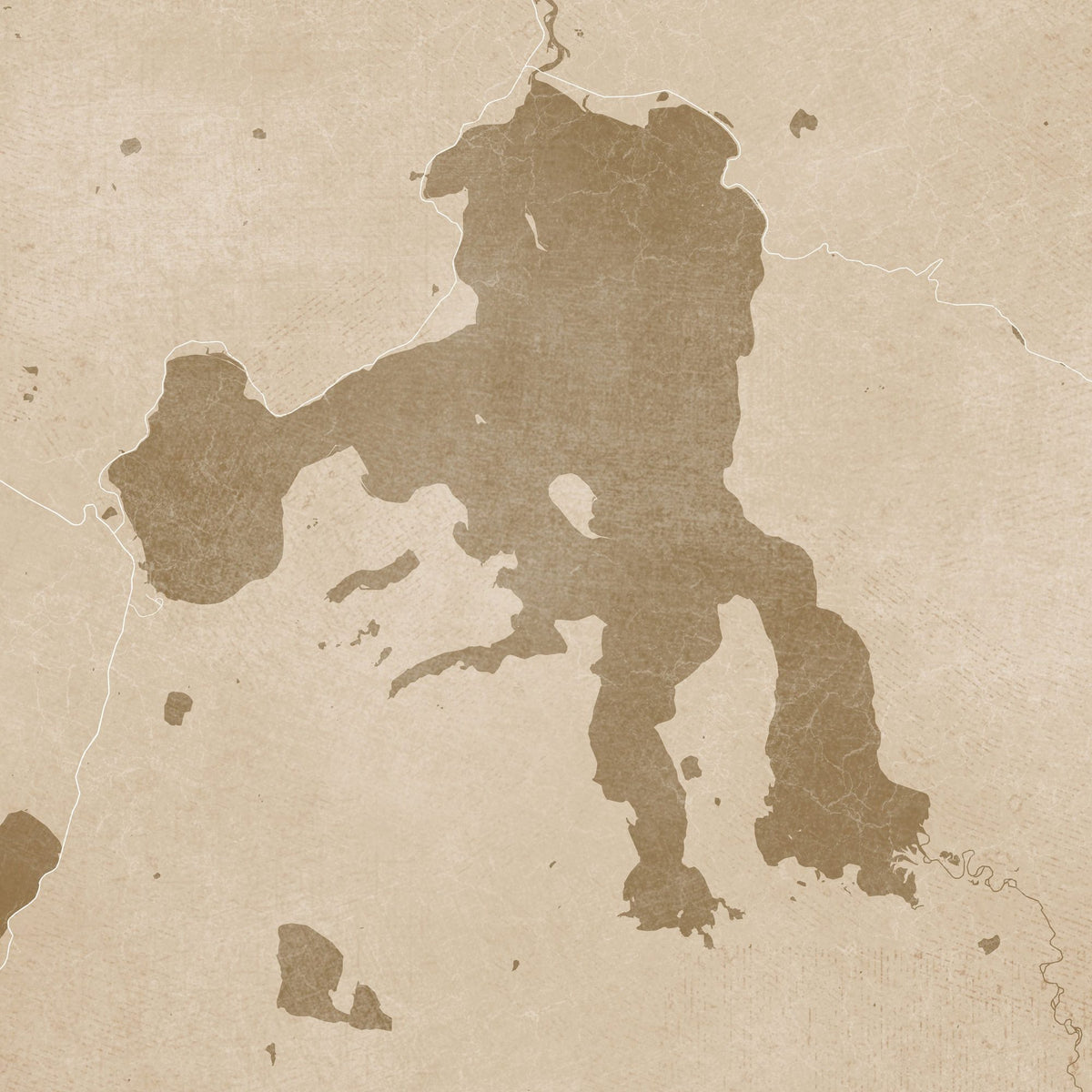 Yellowstone Lake Ochre Mural Wallpaper - pure wallpaper artwork