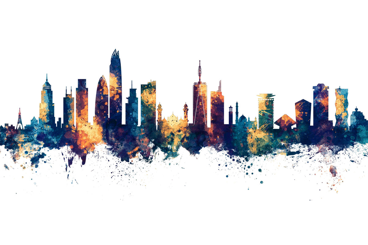 Nairobi Kenya Skyline Blue & Bronze Mural Wallpaper - pure wallpaper artwork