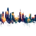 Nairobi Kenya Skyline Blue & Bronze Mural Wallpaper - pure wallpaper artwork