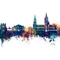 Truro England Skyline Blue & Bronze Mural Wallpaper - pure wallpaper artwork