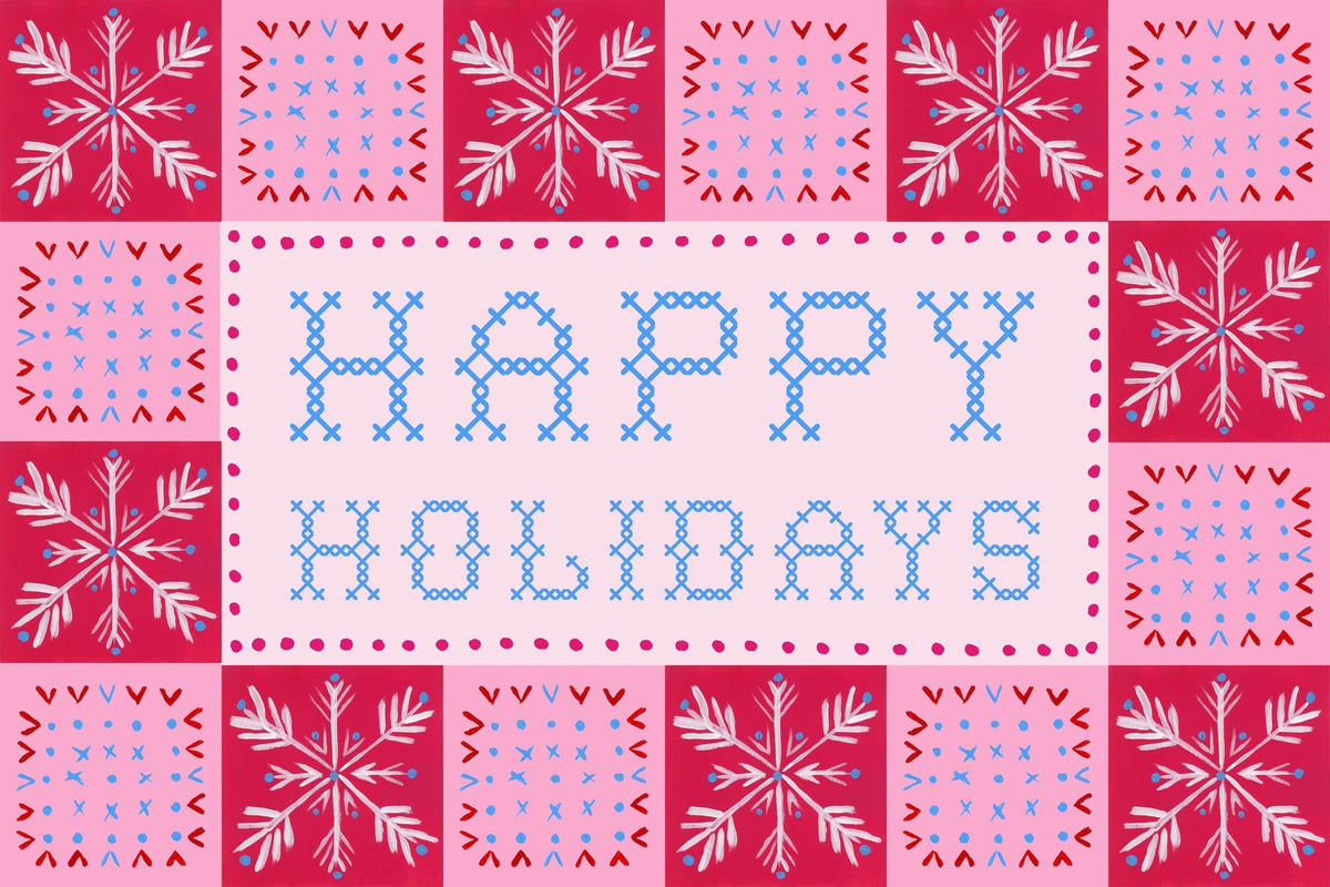 Quilted Christmas I Mural Wallpaper - Red Tone - pure wallpaper artwork