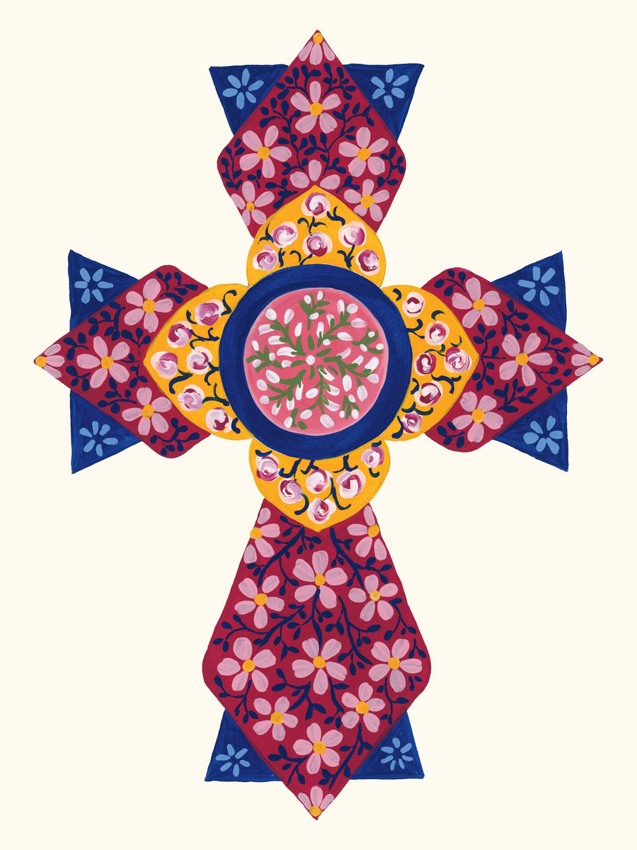 Blooming Cross I Mural Wallpaper