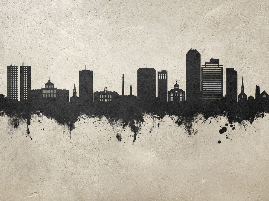 Lexington Kentucky Skyline Concrete Mural Wallpaper