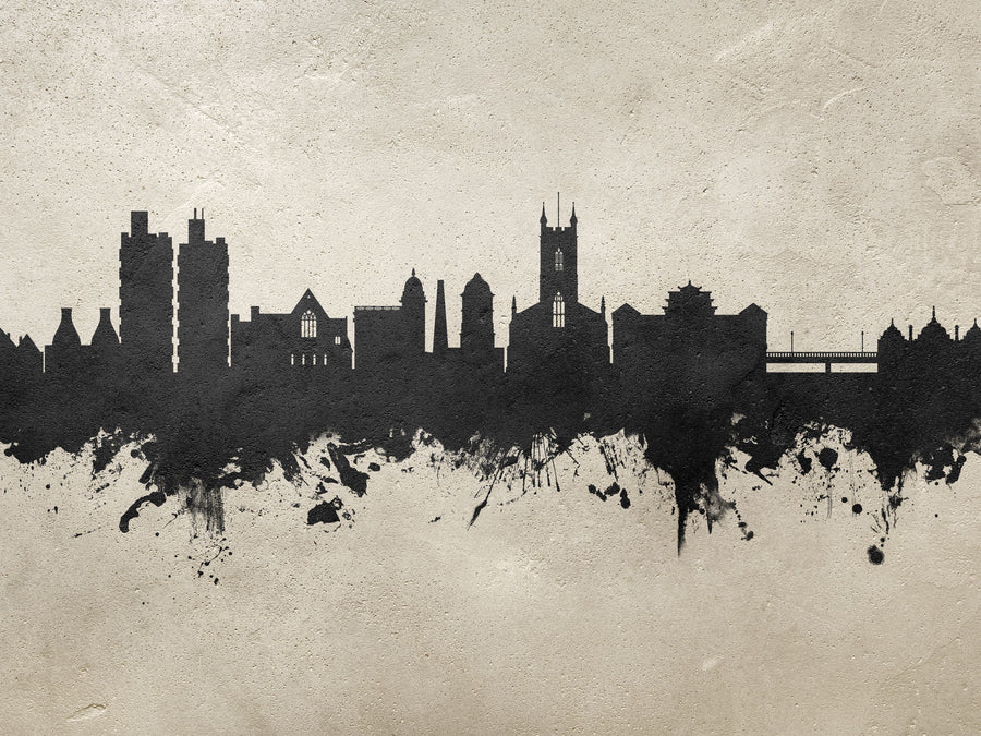 Stoke-on-Trent Skyline Concrete Mural Wallpaper