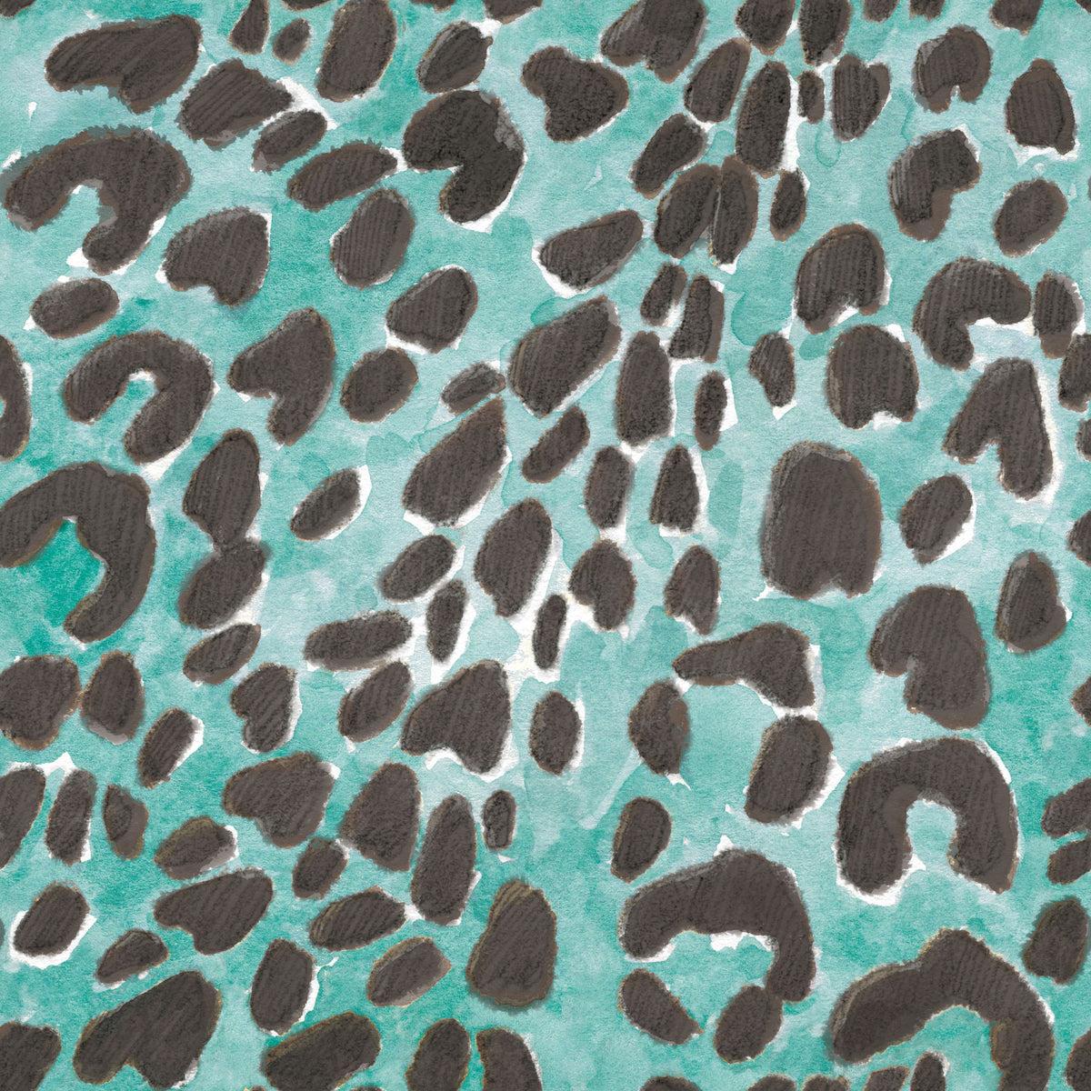 Summer Paws Turqouise Mural Wallpaper - pure wallpaper artwork
