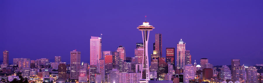 Purple Metropolis Mural Wallpaper