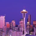 Purple Metropolis Mural Wallpaper - pure wallpaper artwork