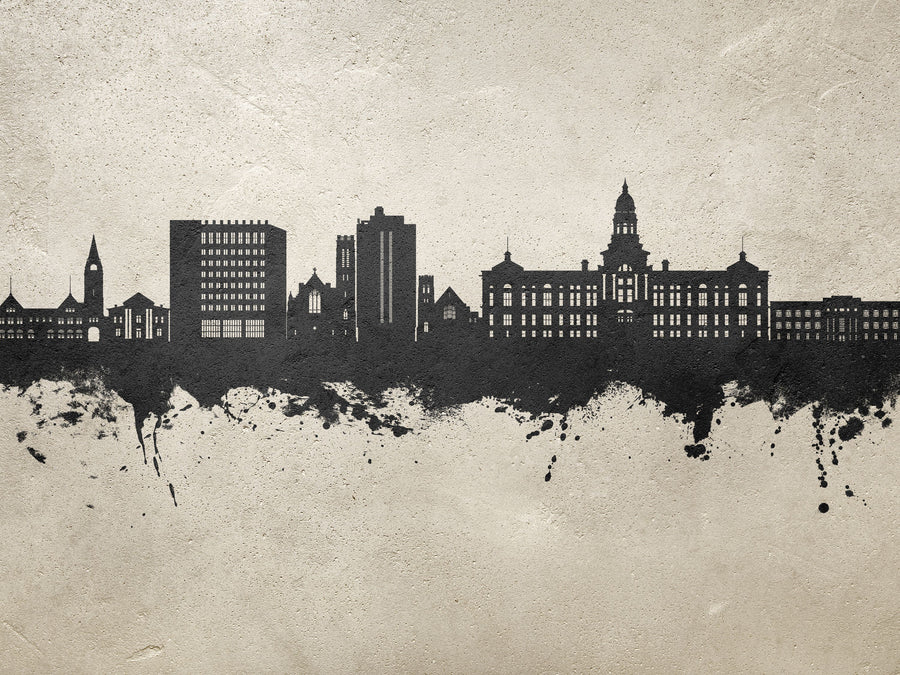 Cheyenne Wyoming Skyline Concrete Mural Wallpaper