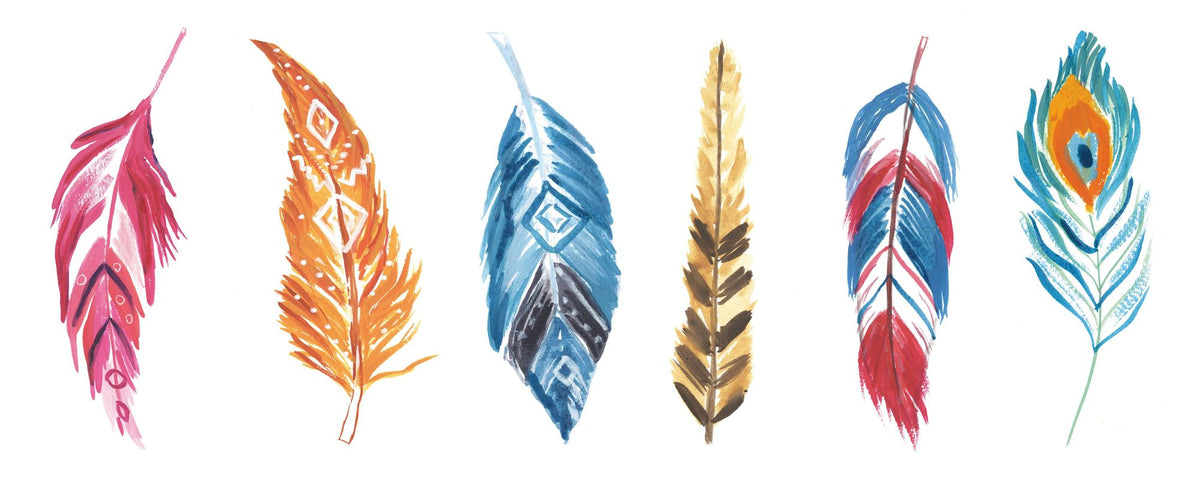Rainbow Feathers II Mural Wallpaper - pure wallpaper artwork